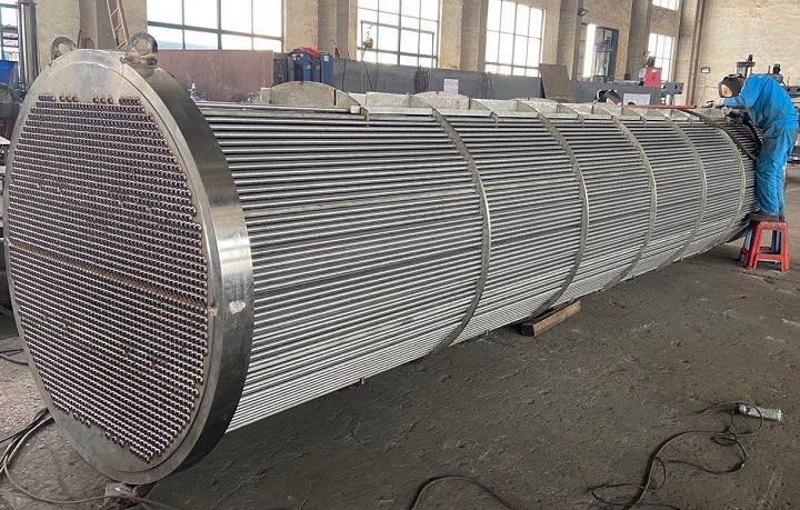 A heat exchanger made of A213 TP304 tubes.