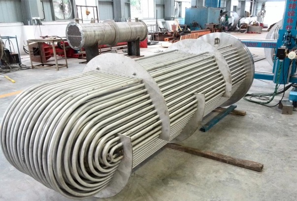 Titanium grade 2 U tube bundles for a heat exchanger.